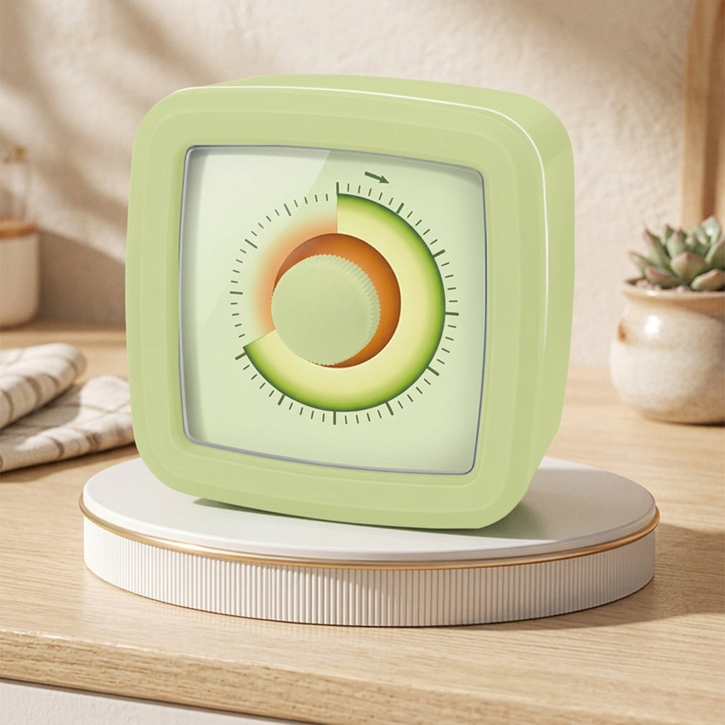 Portable Avocado Green Desktop Timer Simple Kitchen Time Reminder